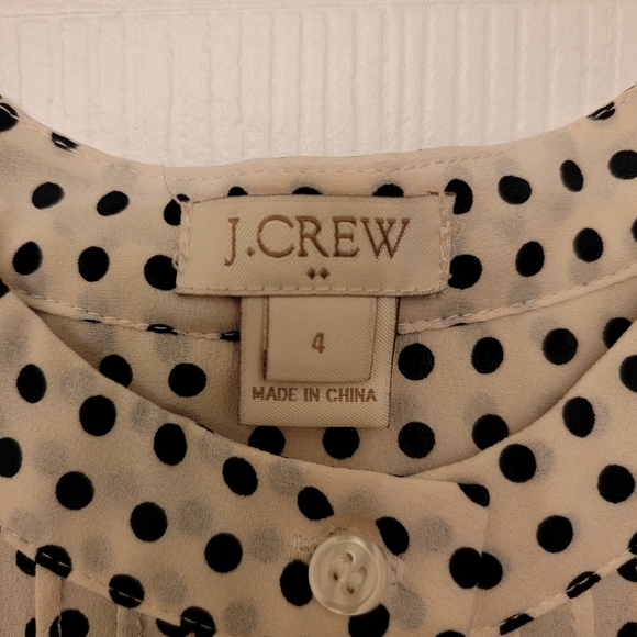 J. Crew Cream & Black Sleveless Top - Picture 3 of 3